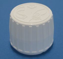 28mm White Ribbed Child Resistant and Tamper Evident Cap with EPE Liner